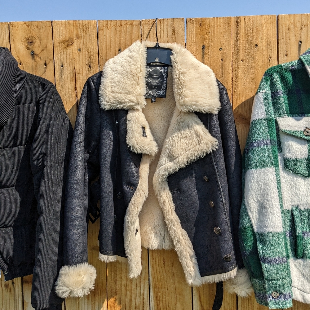 Guess Santa fur biker jacket